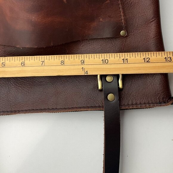 Portland Leather Goods Distressed Leather Tote Bag Brown Lava Boho - Picture 7 of 14